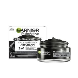 GARNIER AHA + BHA & Charcoal Air Crème Matifiante 3 en 1 Anti-imperfections