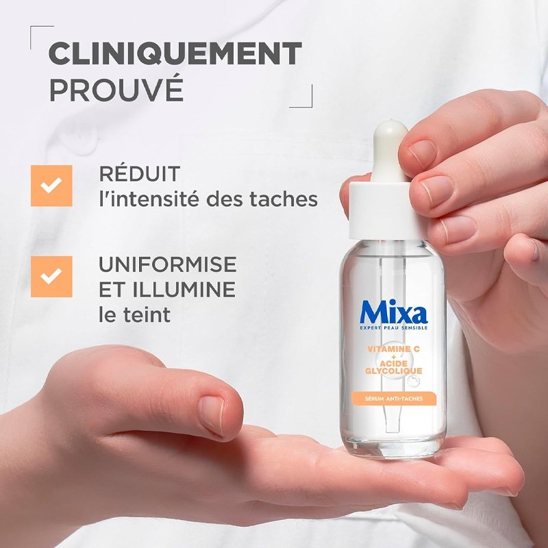 MIXA Sérum Concentré Anti-Taches Vitamine c + Acide Glycolique – Image 3