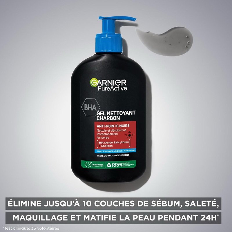 GARNIER Gel Nettoyant Anti-imperfections Au Charbon & BHA – Image 3