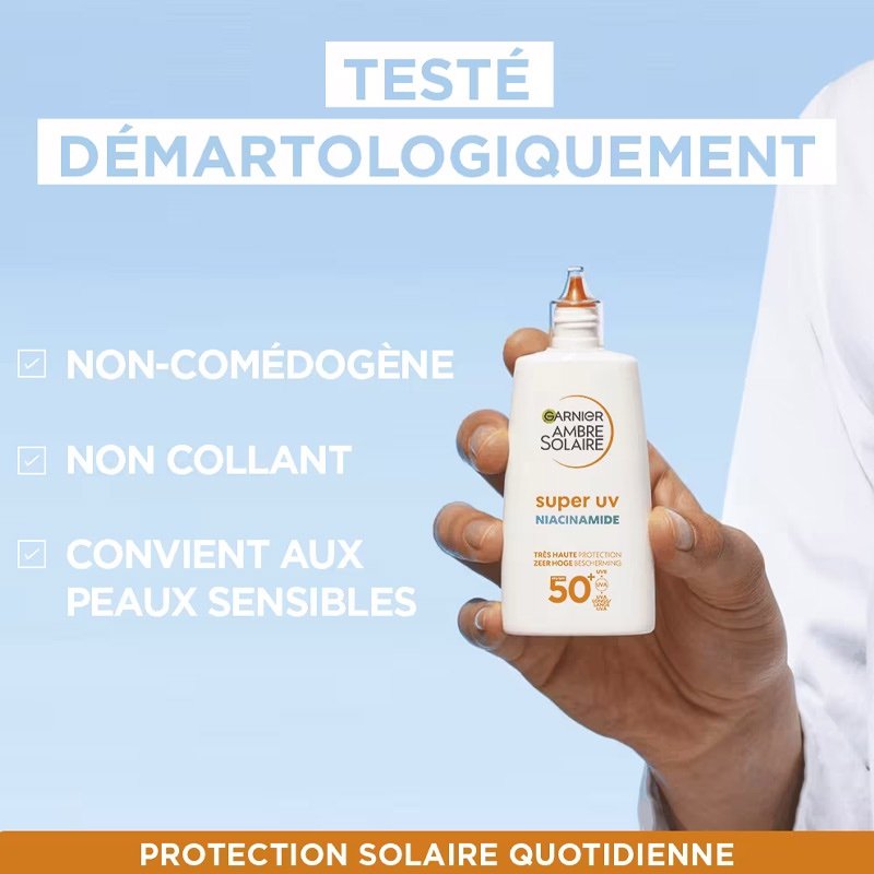 GARNIER Ambre Solaire Super UV Niacinamide Fluide Anti-imperfections Fini Invisible SPF 50+ – Image 2