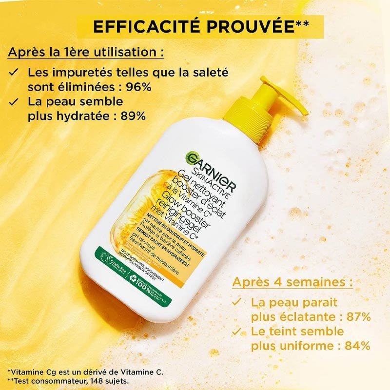 GARNIER Gel Nettoyant Booster d’Éclat à la Vitamine C – Image 4